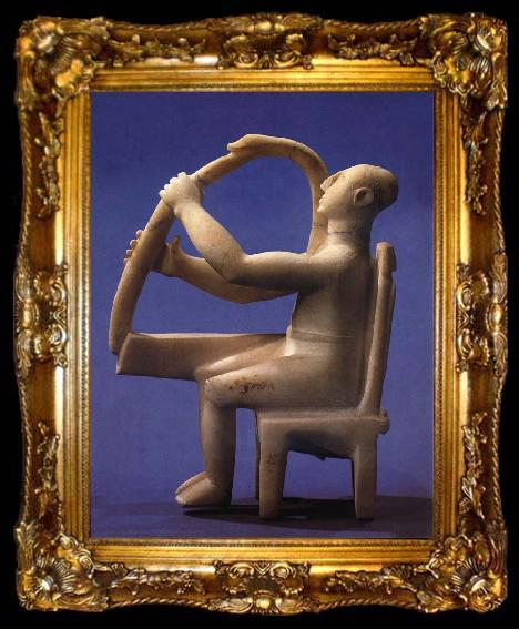framed  unknow artist Seated Harp Player, ta009-2